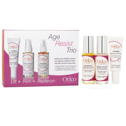 Orico London Age Resist Trio: Face Oil 30ml/1.01oz + Firming Elixir 30ml/1.01oz + Eye Elixir 25ml/0.85oz 3pcs