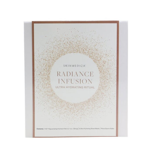 Skin Medica Radiance Infusion Ultra Hydrating Ritual Set: HA Rejuvenating Hydrator 28.4g + Ultra Hydrating Sheet Mask 2pcs + Rose Quartz Roller 4pcs