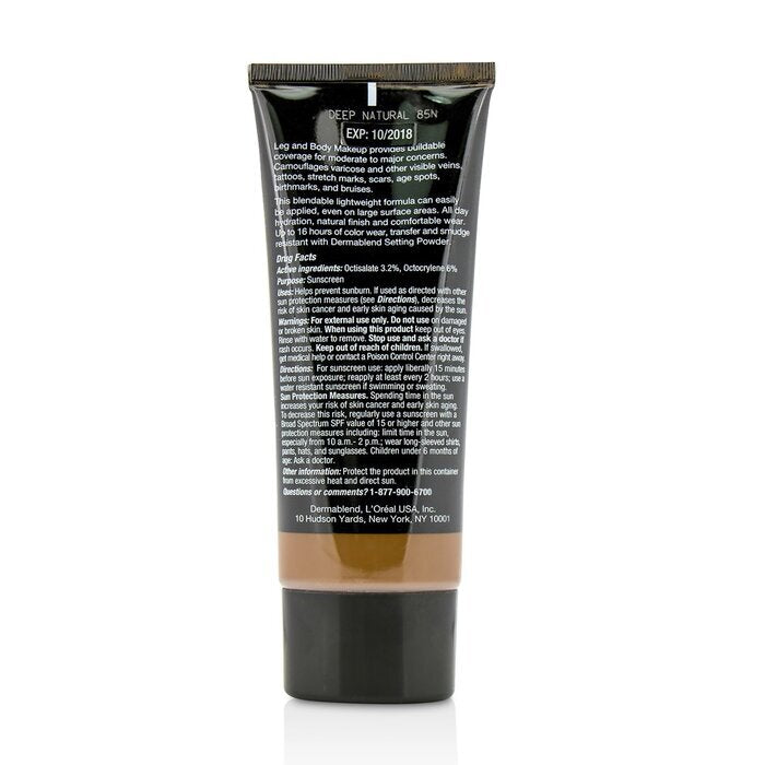 Dermablend Leg and Body Make Up Buildable Liquid Body Foundation Sunscreen Broad Spectrum SPF 25 - #Deep Natural 85N 100ml/3.4oz