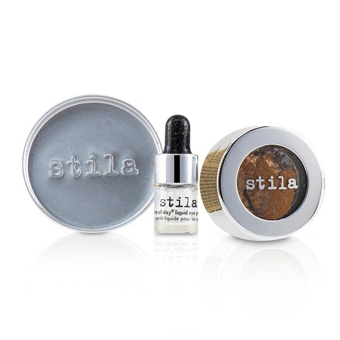 Stila Magnificent Metals Foil Finish Eye Shadow With Mini Stay All Day Liquid Eye Primer - Comex Copper 2pcs