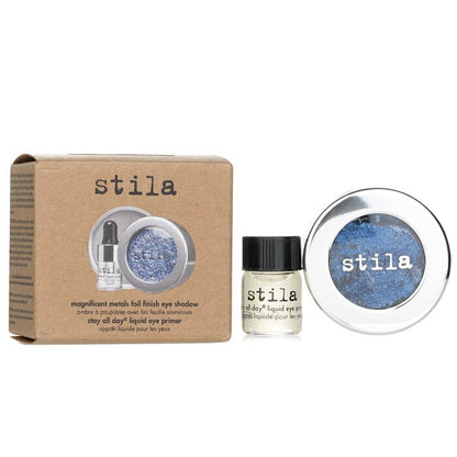 Stila Magnificent Metals Foil Finish Eye Shadow With Mini Stay All Day Liquid Eye Primer - Metallic Cobalt 2pcs