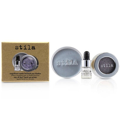 Stila Magnificent Metals Foil Finish Eye Shadow With Mini Stay All Day Liquid Eye Primer - Metallic Lavender 2pcs