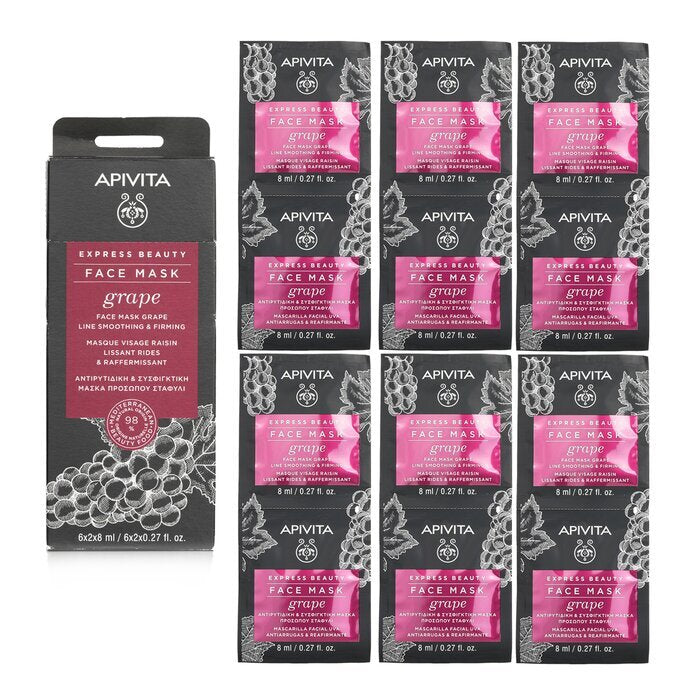 Apivita Express Beauty Face Mask with Grape (Line Smoothing & Firming) 6x(2x8ml)