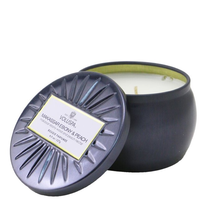 Voluspa Mini Tin Candle - Makassar Ebony & Peach 127g/4.5oz