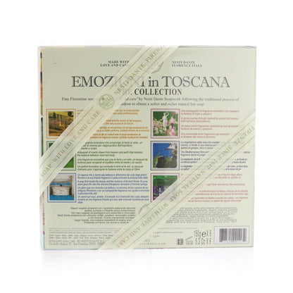 Nesti Dante Emozioni In Toscana The Collection Gift Set (#Gardino In Flore, #Campagna Dorata, #Macchia Odorosa, #Borghi E Monasteri, #Bosco Incantato, #Thermal Water) 6x 150g/5.3oz