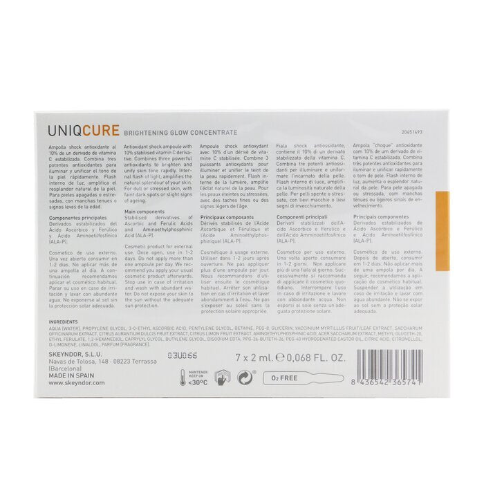 SKEYNDOR Uniqcure Brightening Glow Concentrate (For Dull/Stressed Skin, With Faint Dark Spots/ Slight Signs Of Ageing) 7x2ml/0.068oz