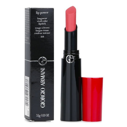 Giorgio Armani Lip Power Longwear Vivid Color Lipstick - # 108 In Love 3.1g/0.11oz