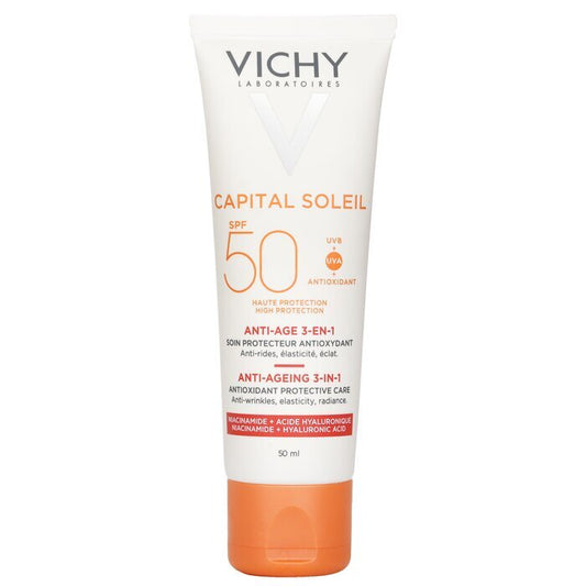 Vichy Capital Soleil Anti-Ageing 3-In-1 Daily Antioxidant Sun Care SPF 50 - Anti-Wrinkles, Elasticity, Radiance 50ml/1.69oz