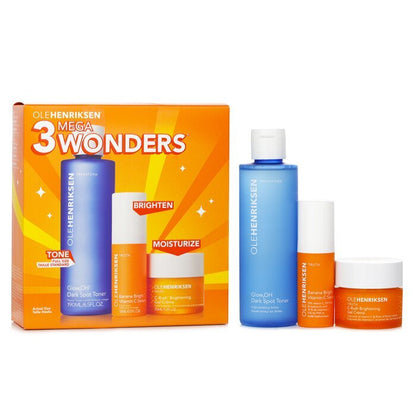 Ole Henriksen 3 Mega Wonders Set: Banana Bright Vitamin C Serum 15ml + Glow2OH Dark Spot Toner 190ml + C-Rush Brightening Gel Crème 35ml 3pcs