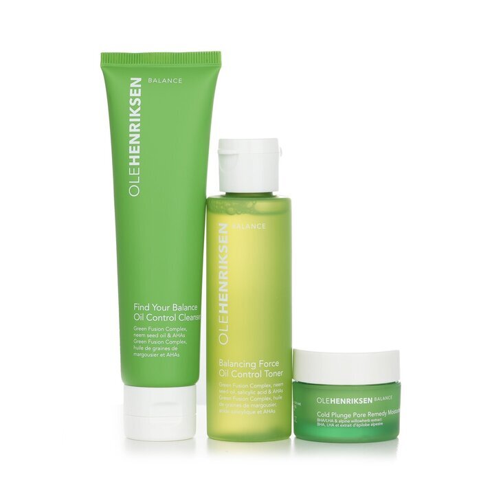 Ole Henriksen Balance It All Oil Control & Pore-Refining Set: Cleanser 60ml + Toner 65ml + Moisturizer 15ml 3pcs