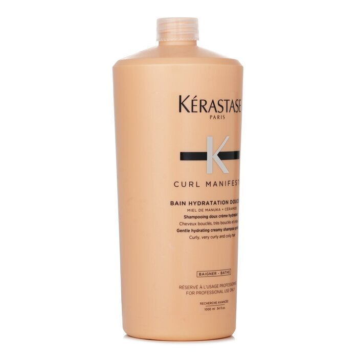 Kerastase Curl Manifesto Bain Hydratation Douceur Shampoo Gentle Creamy Shampoo - For Curly, Very Curly & Coily Hair (Salon Size) 1000ml/34oz