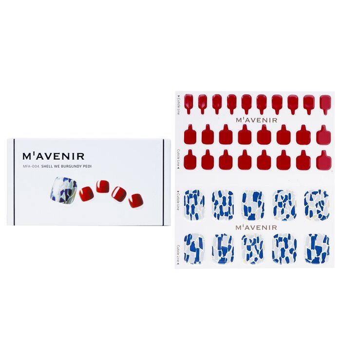 Mavenir Nail Sticker (Patterned) - # Shell We Burgundy Pedi 36pcs