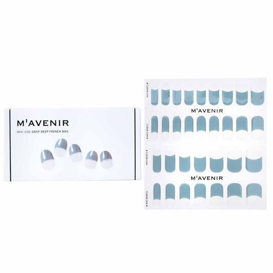 Mavenir Nail Sticker (Blue) - # Gray Deep French Nail 32pcs