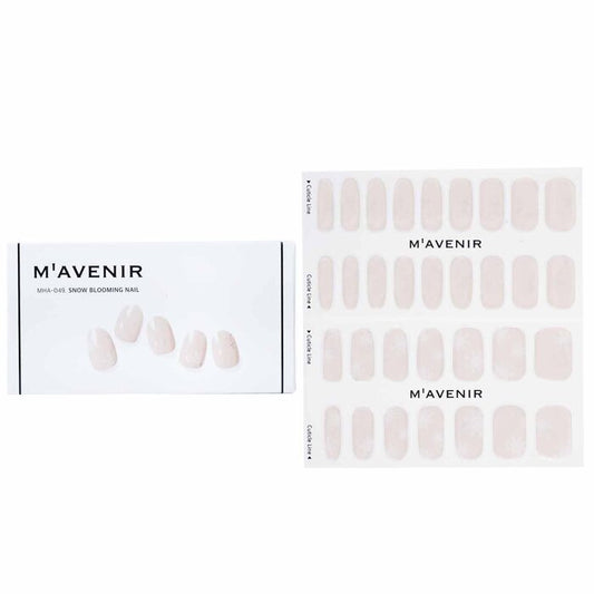 Mavenir Nail Sticker (White) - # Snow Blooming Nail 32pcs