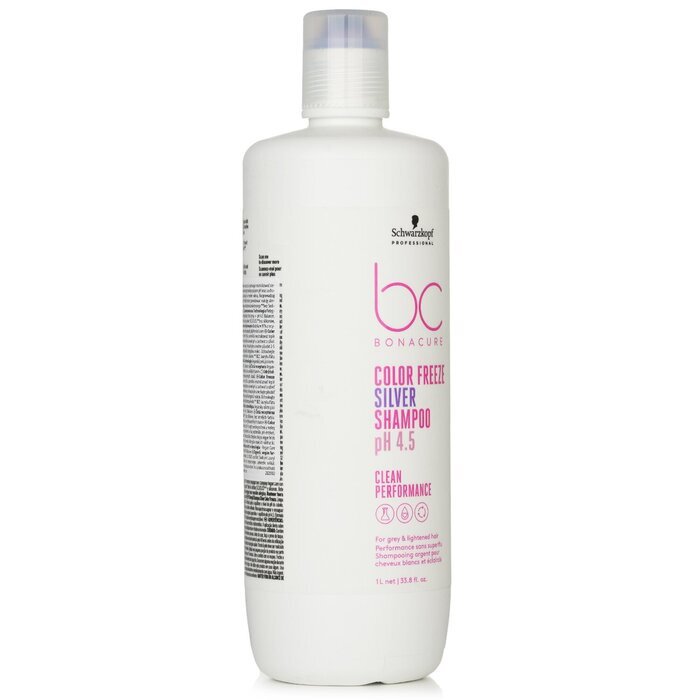 Schwarzkopf BC Bonacure pH 4.5 Color Freeze Silver Shampoo (For Grey & Lightened Hair) 1000ml/33.8oz