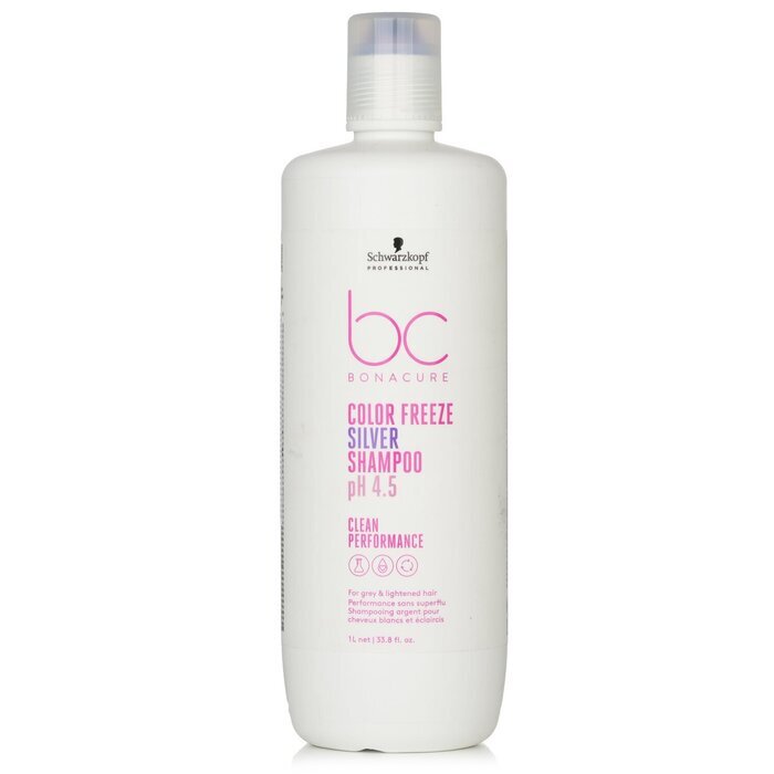 Schwarzkopf BC Bonacure pH 4.5 Color Freeze Silver Shampoo (For Grey & Lightened Hair) 1000ml/33.8oz