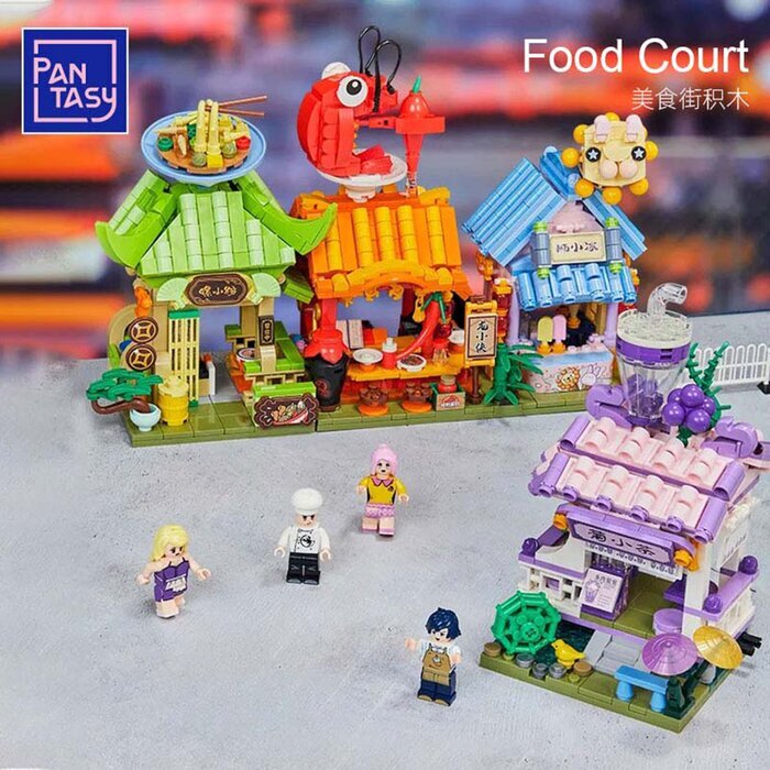 Pantasy Food Street Series - Crayfish Shop Building Bricks Set 26.5*20*6cm