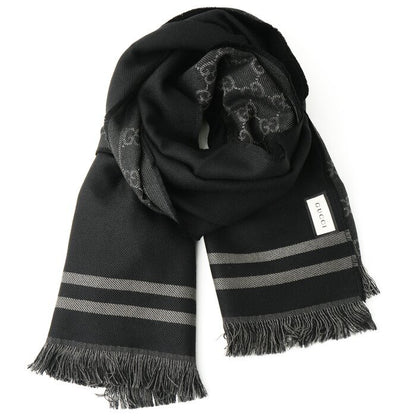 Reversible Arlisse GG Guccissima Scarf/Muffler 544619 Black Black