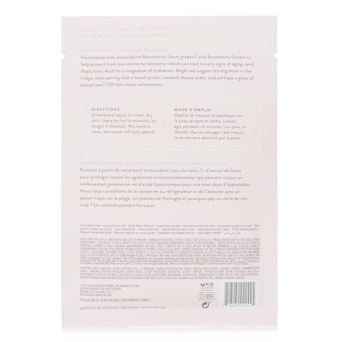 Patchology Serve Chilled Rose Sheet Mask 4 masks