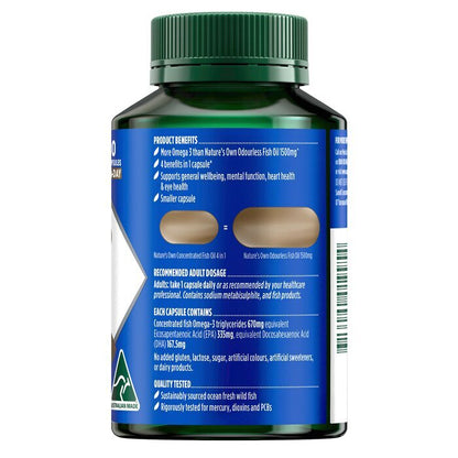 [Authorized Sales Agent] NATURE'S OWN 4 in 1 Concentrated Fish Oil - 90 Capsules 90pcs/box