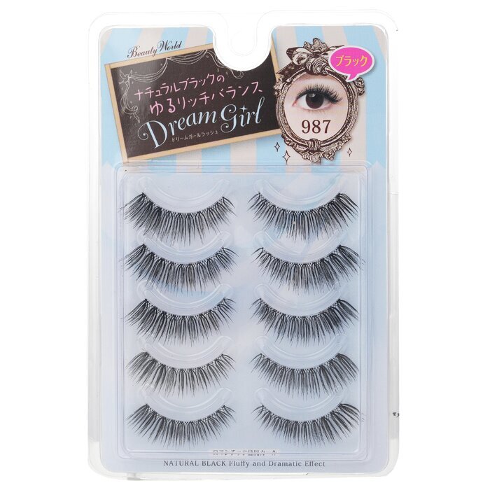 Beauty World Dream Girl Nylon Eyelash - # 987 Natural Black 5pairs