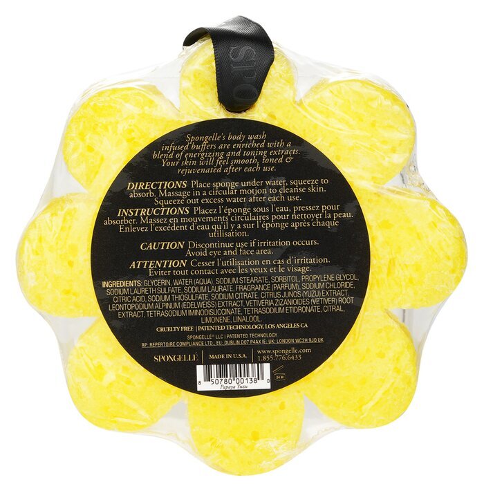 Spongelle Wild Flower Soap Sponge - Papaya Yuzu (Yellow) 1pc/85g